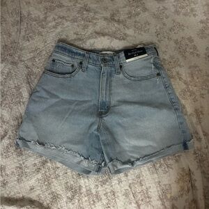 Abercrombie & Fitch Light Blue Dad Shorts Curve Love NWT